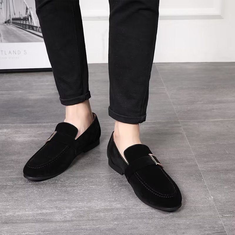 Loafers För Män Modish Präglade Slip-on - Svart