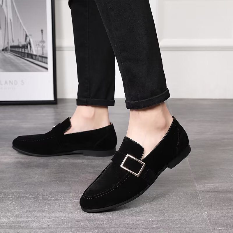 Loafers För Män Modish Präglade Slip-on - Svart