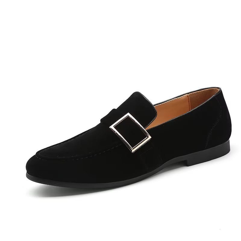 Loafers För Män Modish Präglade Slip-on - Svart