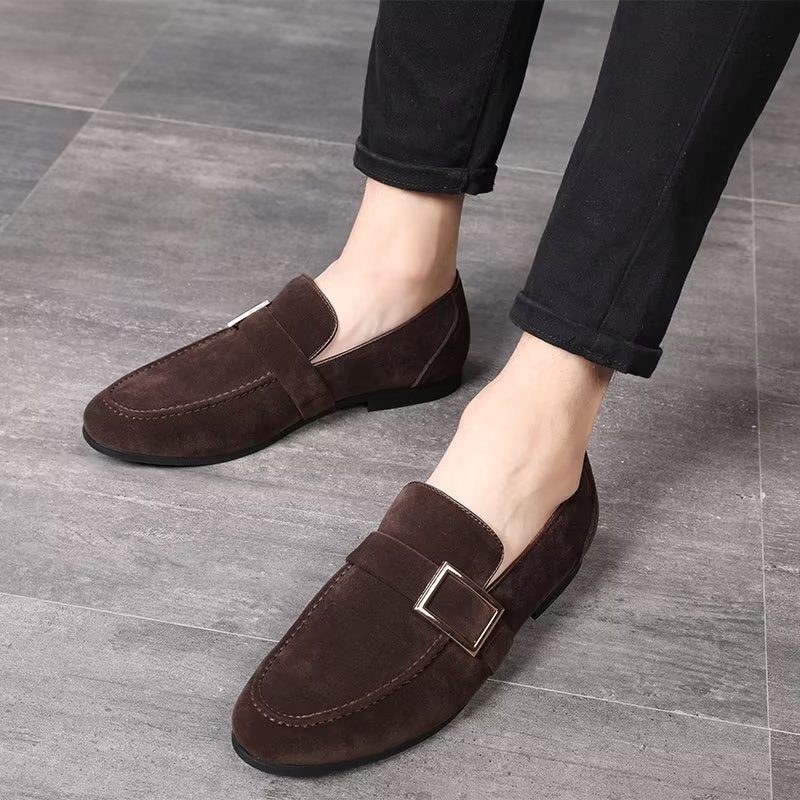 Loafers För Män Modish Präglade Slip-on - Kaffe