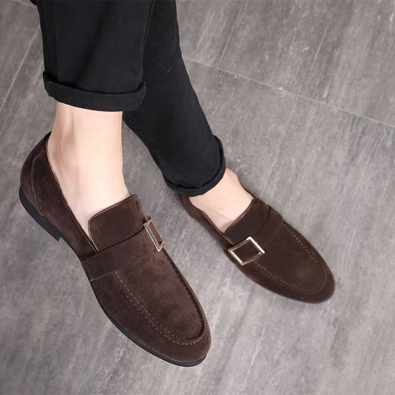 Loafers För Män Modish Präglade Slip-on - Kaffe