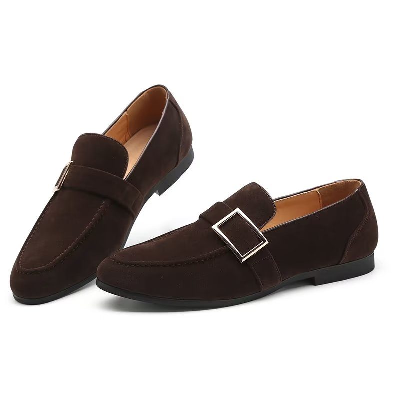 Loafers För Män Modish Präglade Slip-on - Kaffe