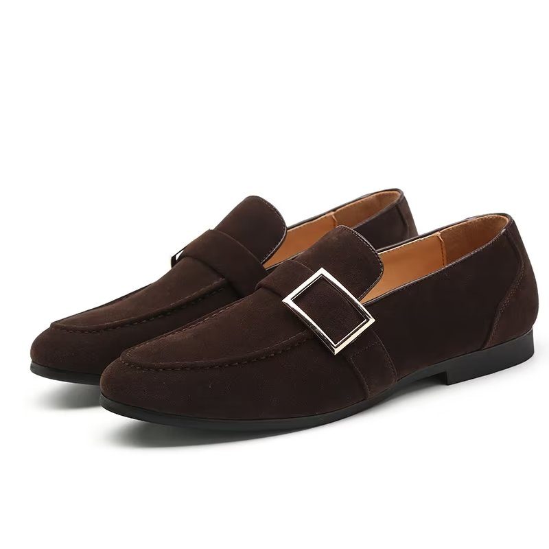 Loafers För Män Modish Präglade Slip-on - Kaffe