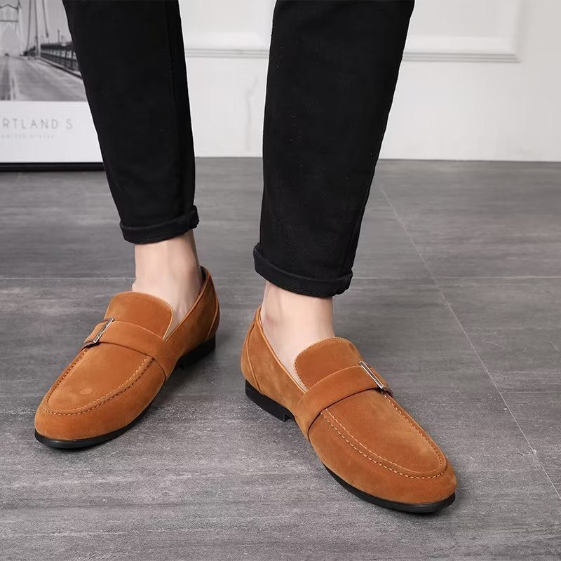 Loafers För Män Modish Präglade Slip-on - Brun