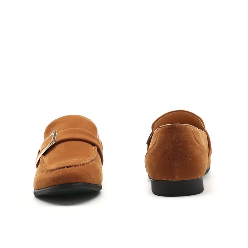 Loafers För Män Modish Präglade Slip On - Brun