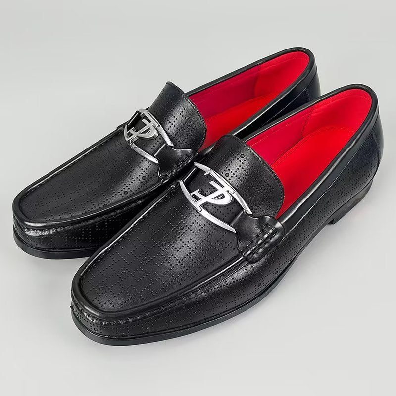 Loafers För Män Modish Slip On I Äkta Läder - Svart