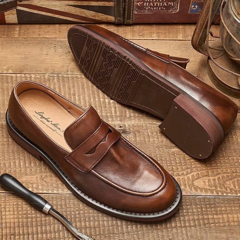 Loafers För Män Modish Slip On Penny - Kaffe