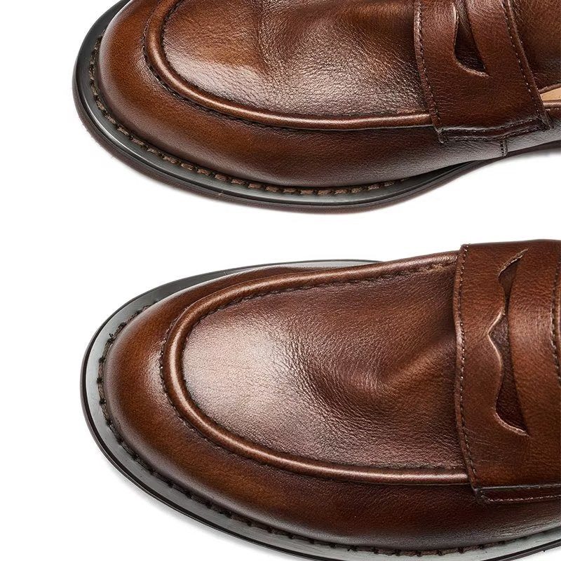 Loafers För Män Modish Slip On Penny - Kaffe