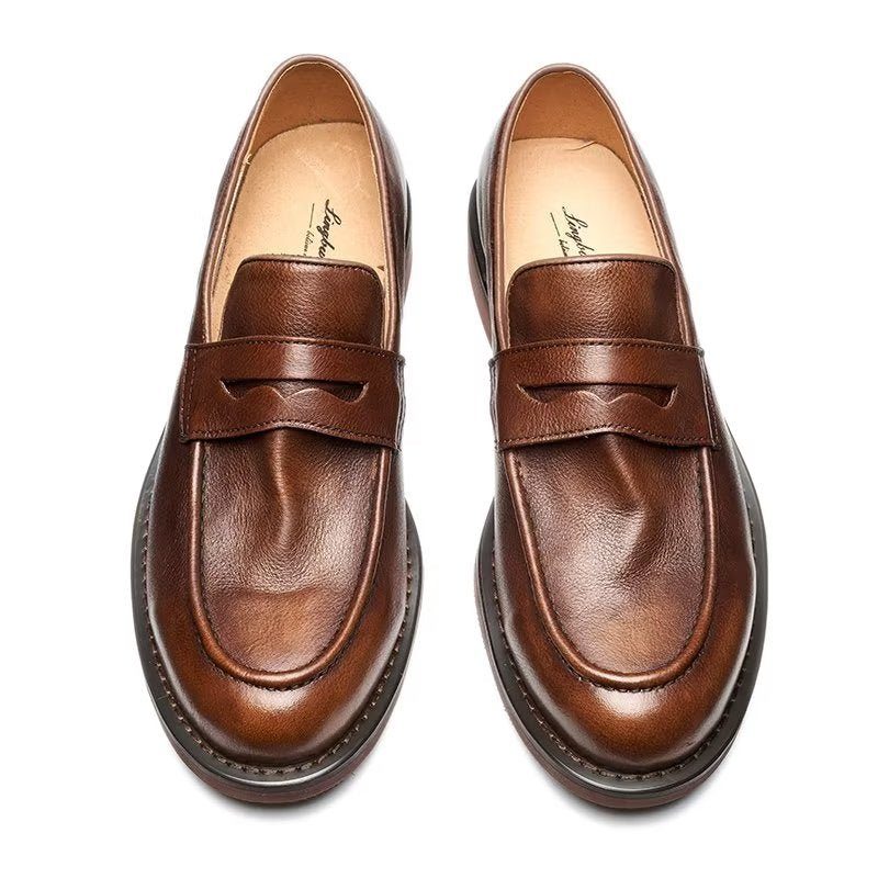 Loafers För Män Modish Slip On Penny - Kaffe