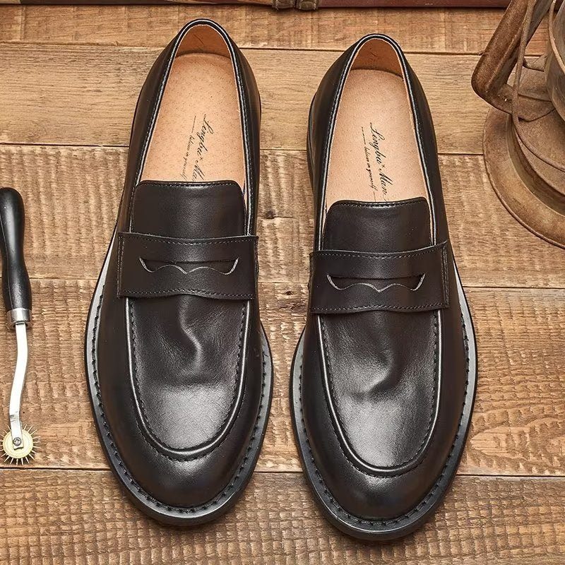 Loafers För Män Modish Slip On Penny - Svart