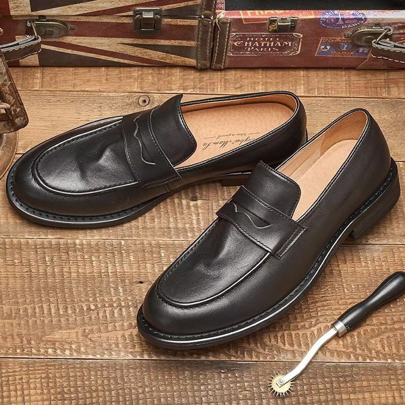 Loafers För Män Modish Slip On Penny - Svart