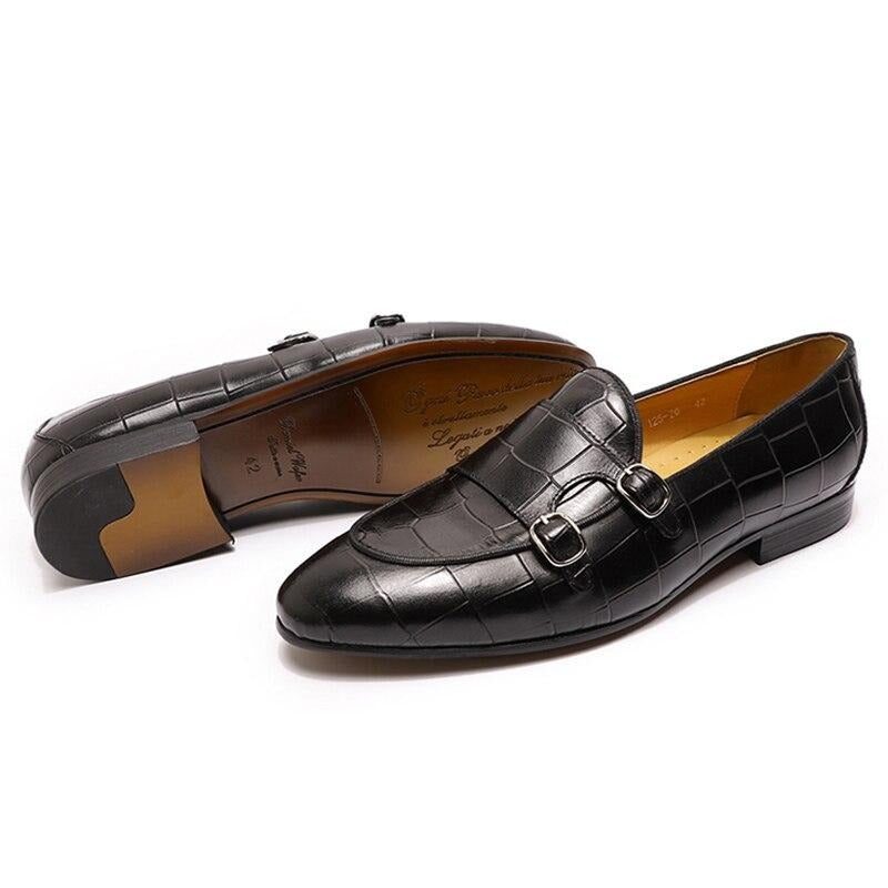 Loafers För Män Monk Strap Slip On - Svart