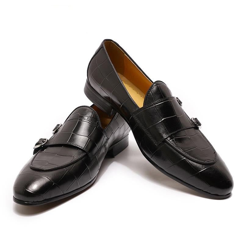 Loafers För Män Monk Strap Slip On - Svart