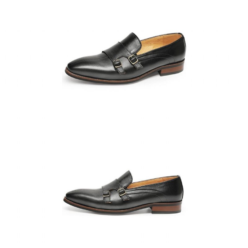 Loafers För Män Raffinerat Exotiskt Läder Monk Strap Party - Svart