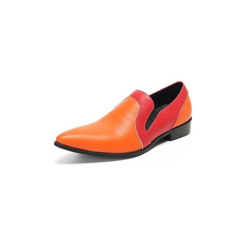 Loafers För Män Raffinerat Läder Elegance Slip-on - Orange