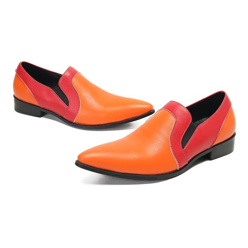 Loafers För Män Raffinerat Läder Elegance Slip-on - Orange