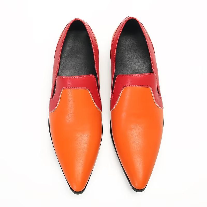 Loafers För Män Raffinerat Läder Elegance Slip-on - Orange