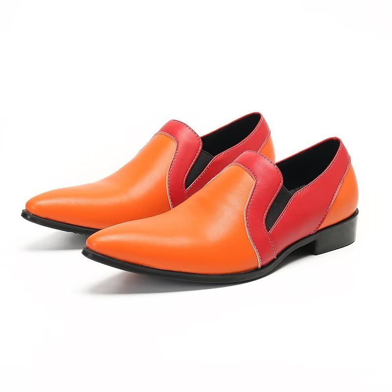 Loafers För Män Raffinerat Läder Elegance Slip-on - Orange