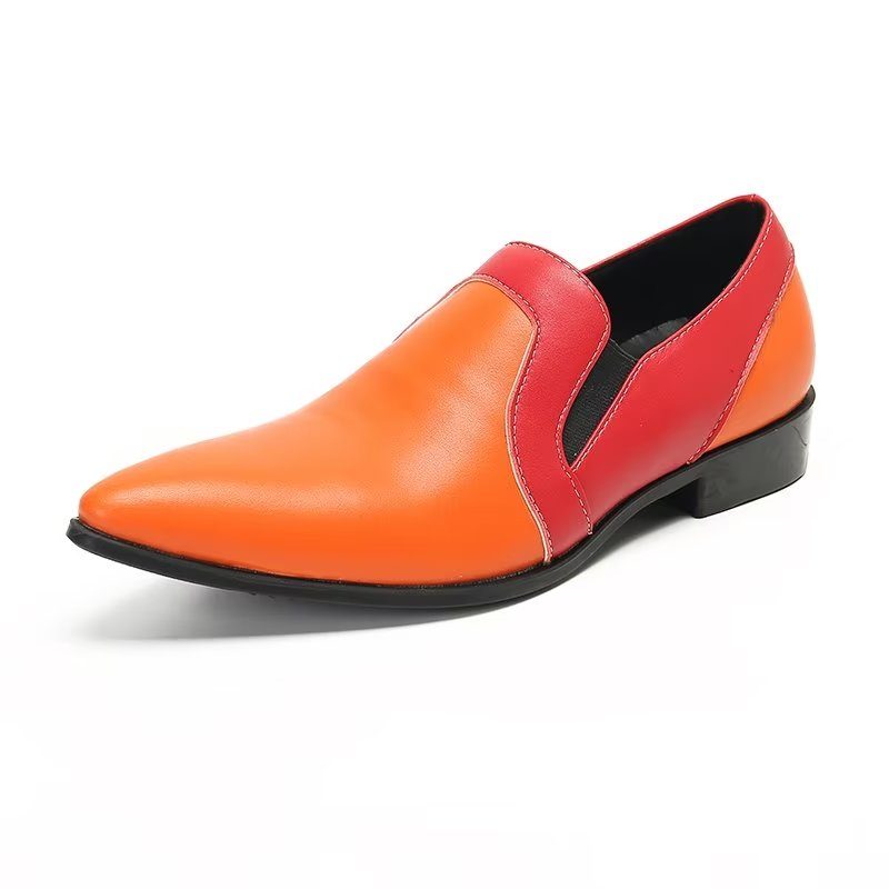 Loafers För Män Raffinerat Läder Elegance Slip-on - Orange