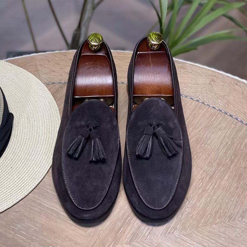 Loafers För Män Slip-on I Mocka - Blå