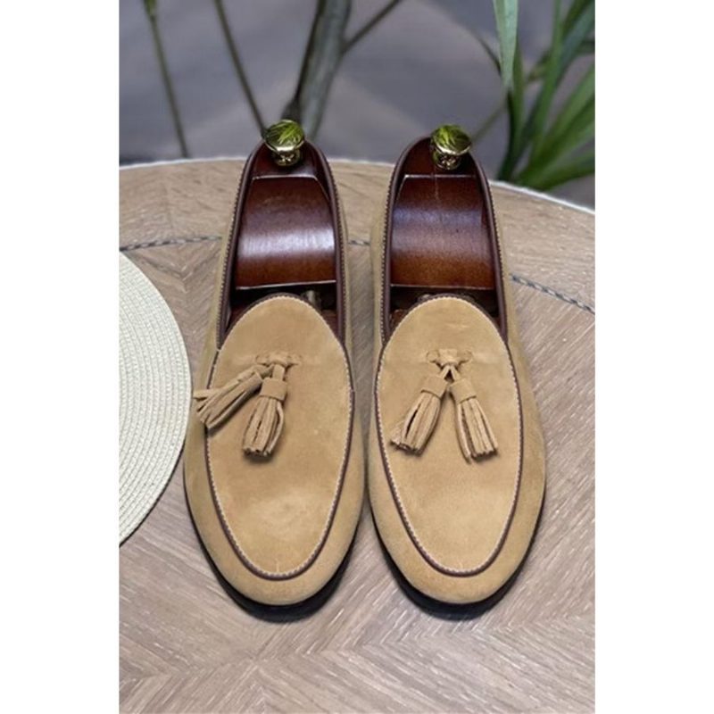 Loafers För Män Slip-on I Mocka - Kaki