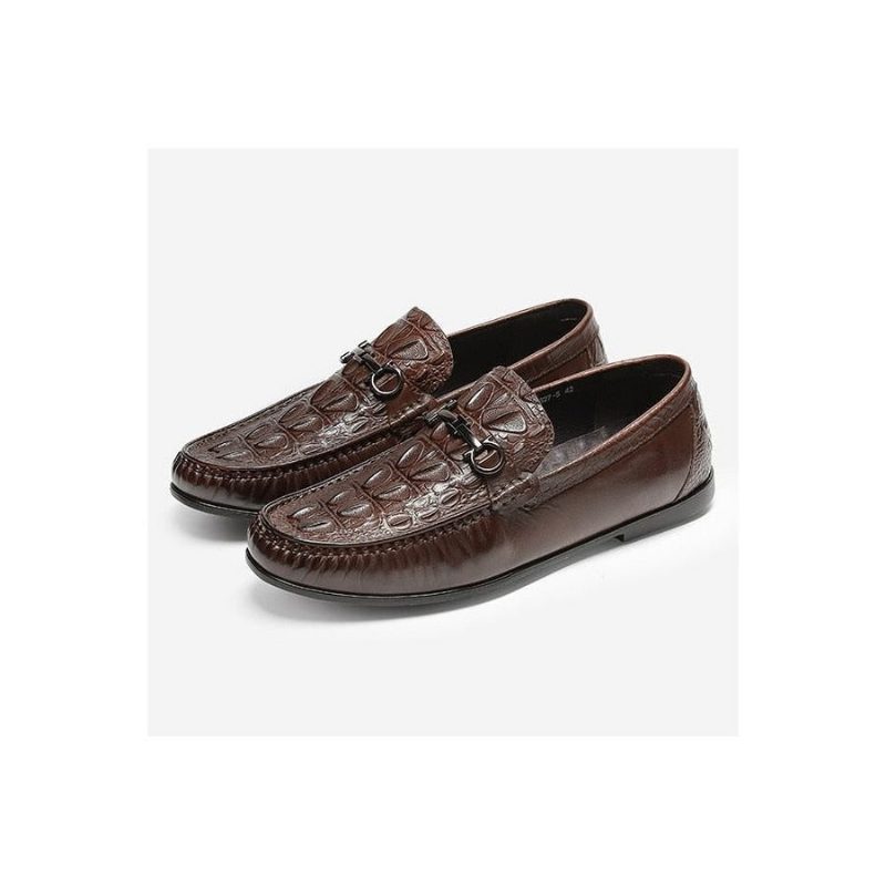 Loafers För Män Snygga Slip-on Leather - Kaffe