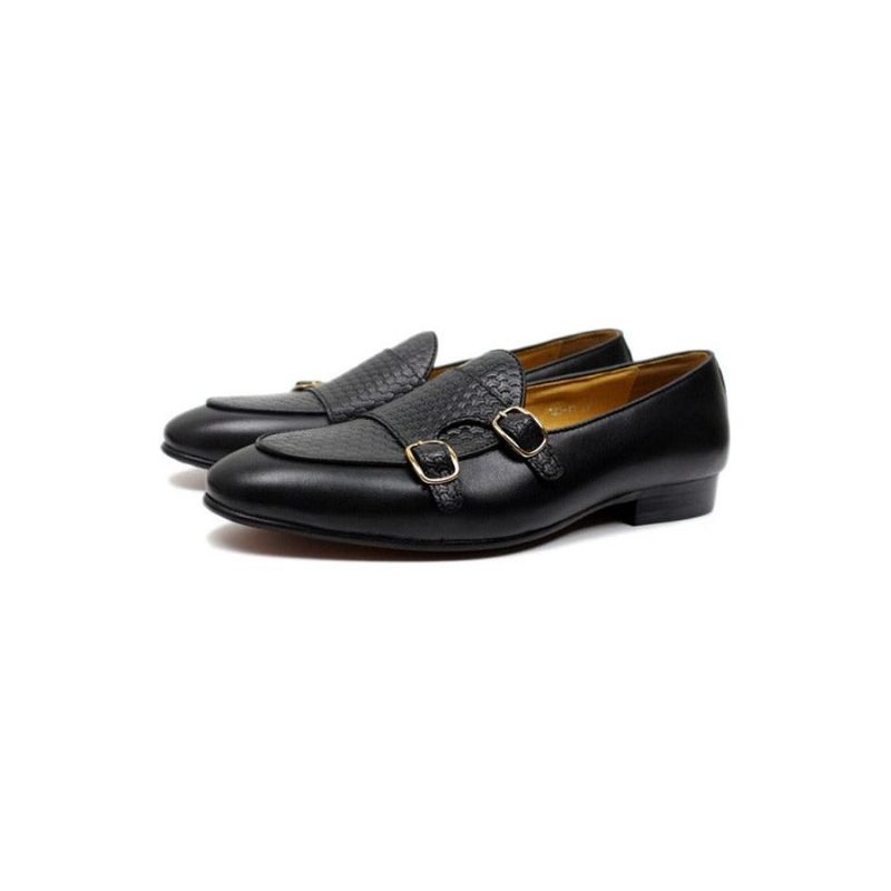 Loafers För Män Suave Läder Monk Strap Bröllop