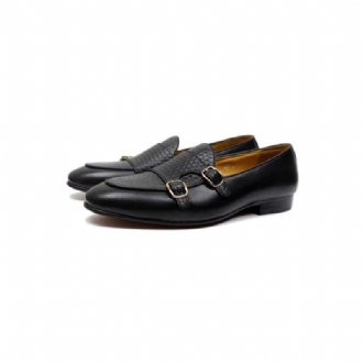 Loafers För Män Suave Läder Monk Strap Bröllop