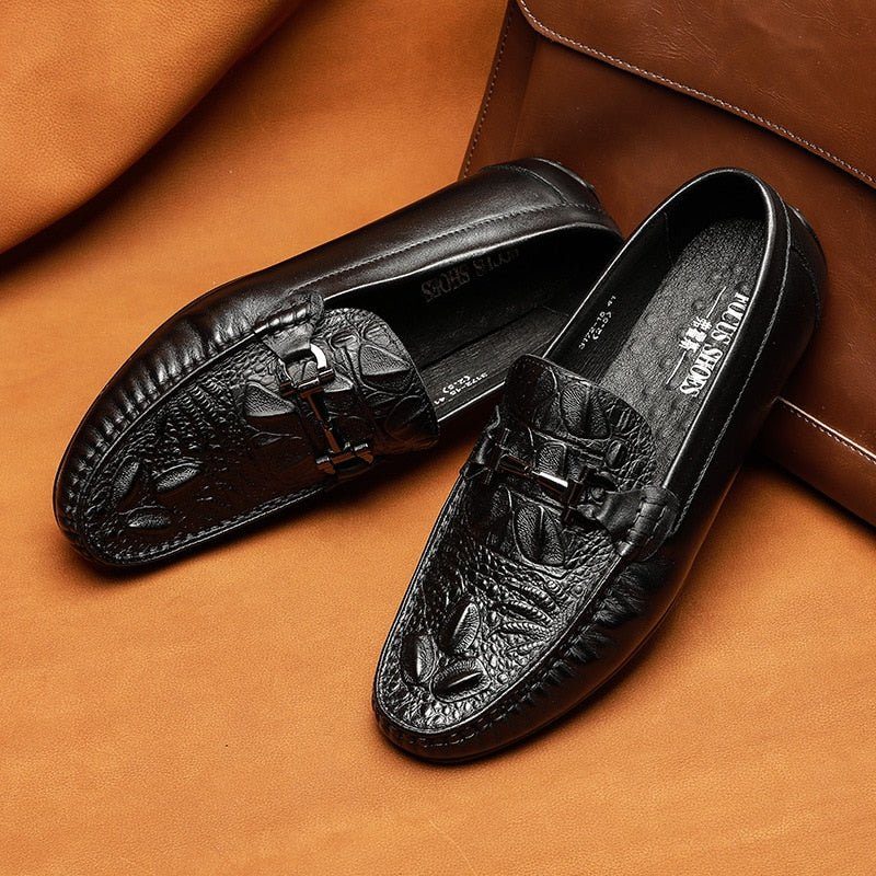 Loafers För Män Vattentät Slip On Leather - Svart