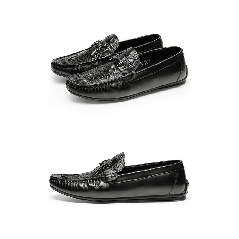 Loafers För Män Vattentät Slip On Leather - Svart