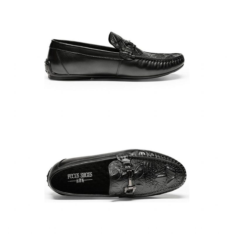 Loafers För Män Vattentät Slip On Leather - Svart