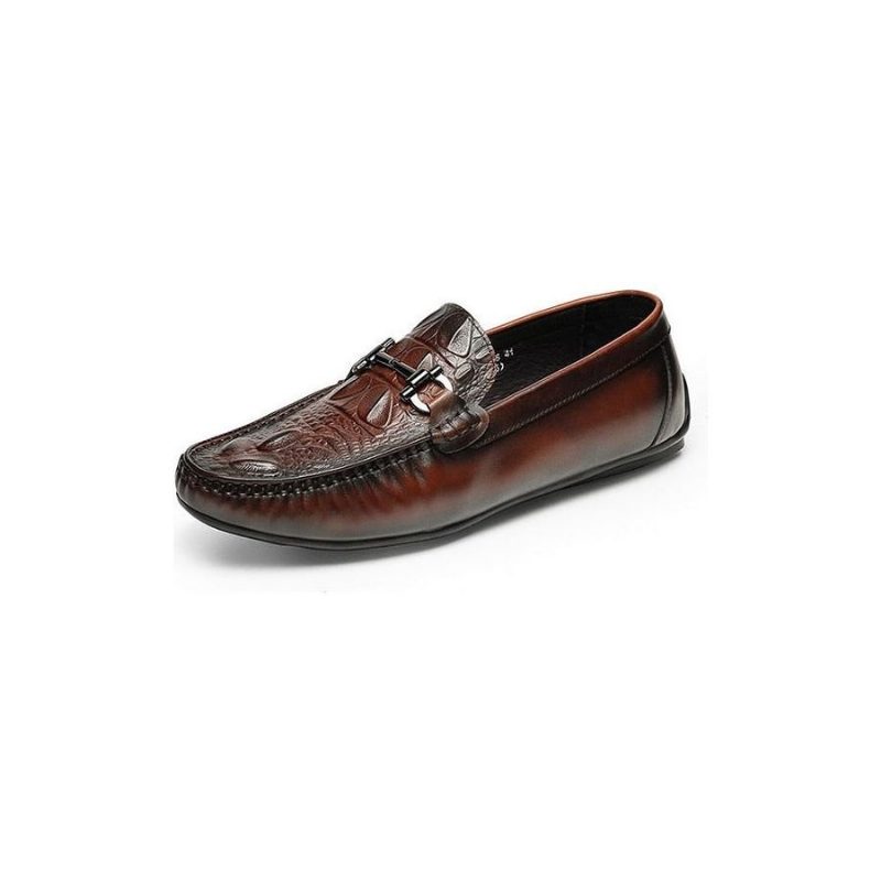 Loafers För Män Vattentät Slip On Leather - Rött