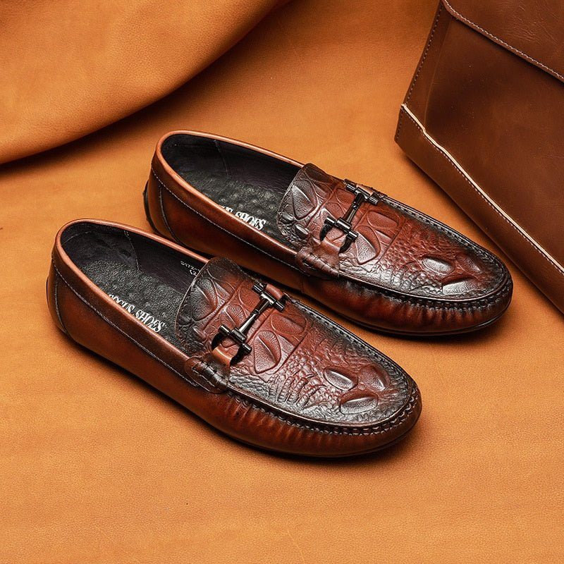 Loafers För Män Vattentät Slip On Leather - Rött