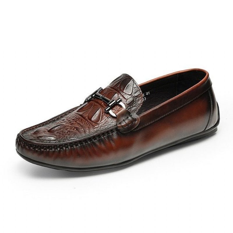 Loafers För Män Vattentät Slip On Leather - Rött