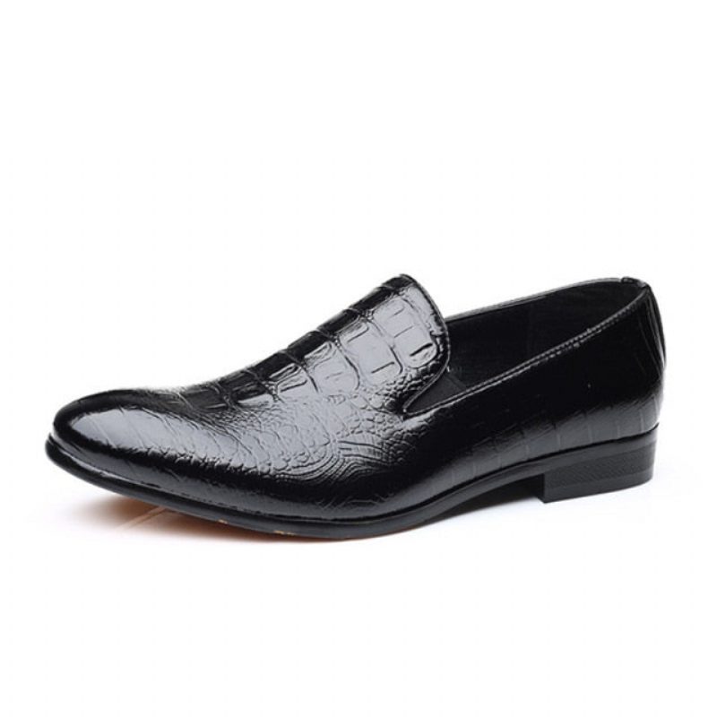 Loafers Slip-on Brogue Skor För Män - Svart