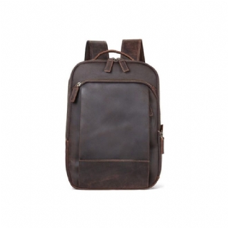 Ryggsäckar För Män Vintage Lyxig Läder Laptop Travel Daypack