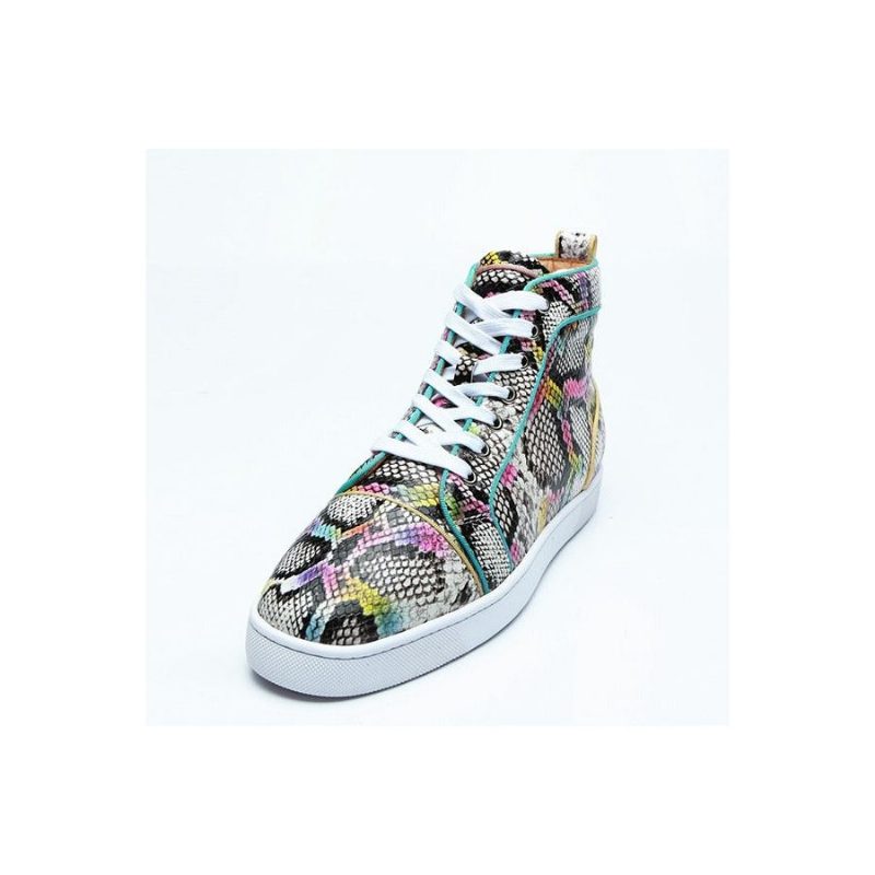 Sneakers För Män Snakeskin Chic Multicolor High Top Vattentäta Skor