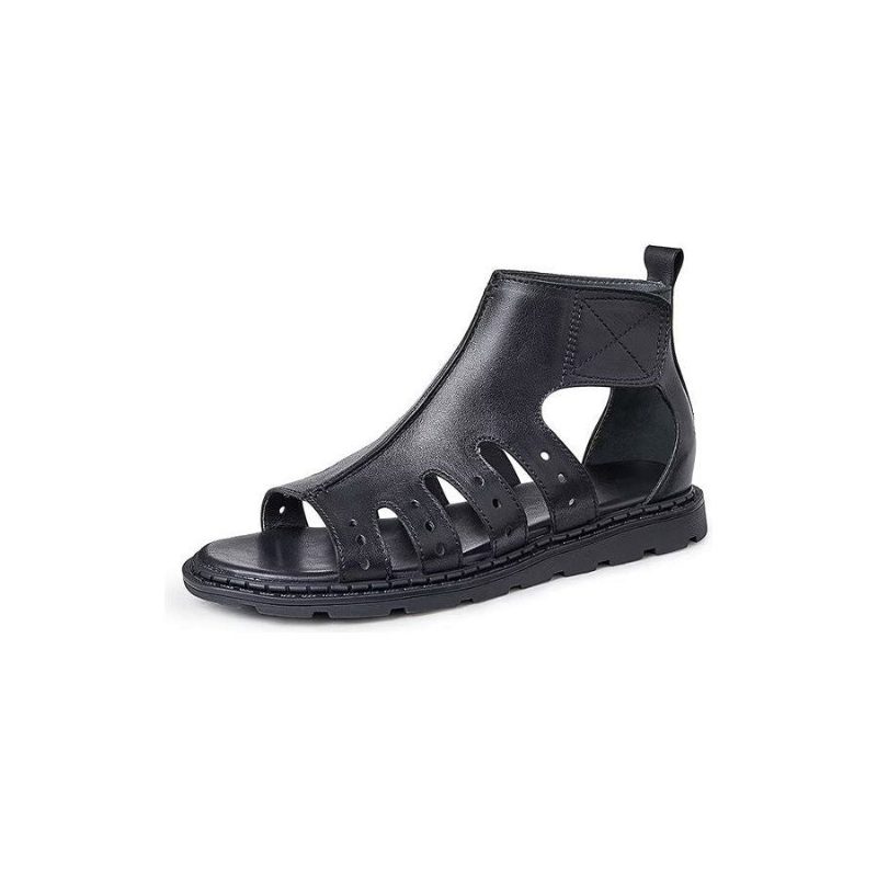 Vardagsskor För Män Lyxiga Peep Toe Strap-sandaler